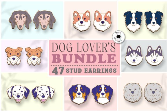 Download Dog Lover Stud Earrings Big Bundle - Big bundle Collection