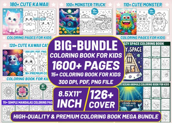 Download Kids Big Bundle of Coloring Book Pages - Big bundle Collection
